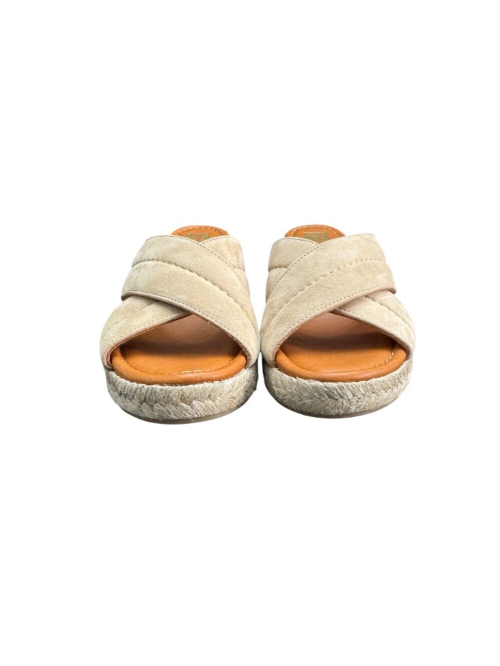 Bruno Magli Eva Espadrille Wedge Slide Sandal Women's Sand Suede, Size 8 NWOB - Picture 4 of 10